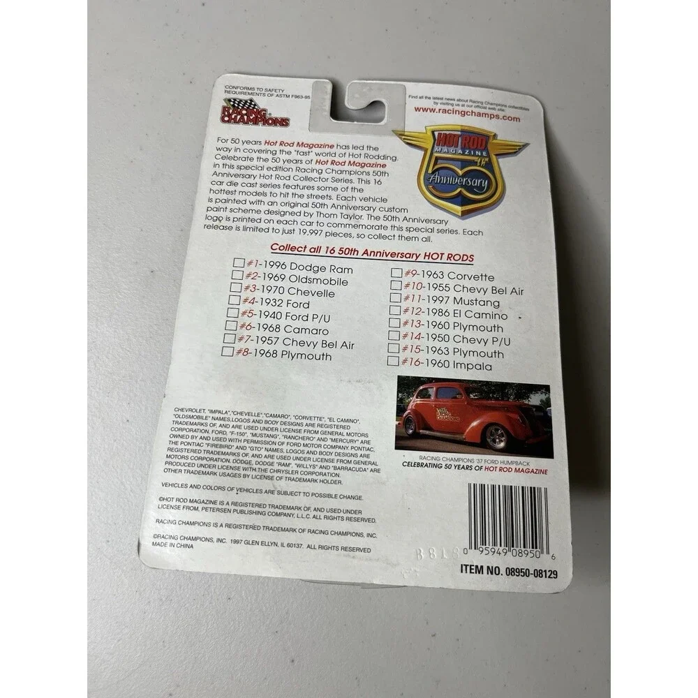 Racing Champions Hot Rod Magazine 50th Issue #5 Teal '40 Ford P/U Pickup NEW